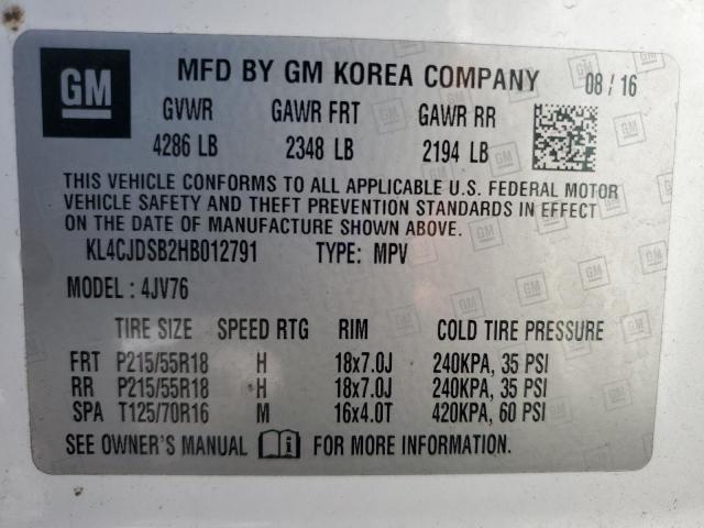 2017 BUICK ENCORE PRE KL4CJDSB2HB012791