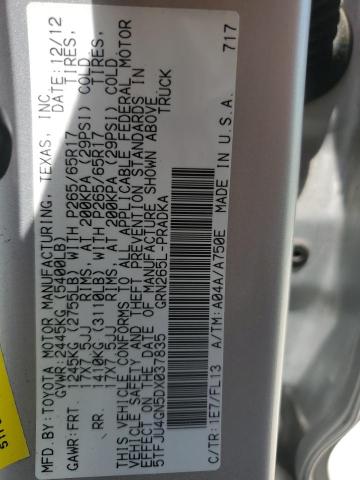 2013 TOYOTA TACOMA DOU - 5TFJU4GN5DX037835