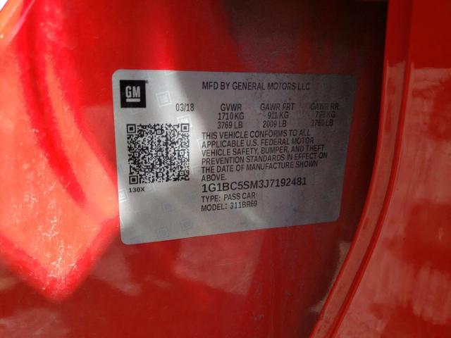 2018 CHEVROLET CRUZE LS 1G1BC5SM3J7192481