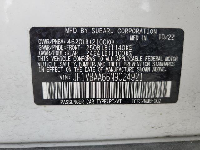 2022 SUBARU WRX JF1VBAA66N9024921