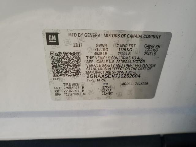 2018 CHEVROLET EQUINOX LT 2GNAXSEV7J6252604