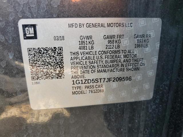 2018 CHEVROLET MALIBU LT - 1G1ZD5ST7JF209596