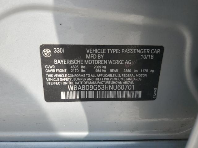 2017 BMW 330 XI WBA8D9G53HNU60701
