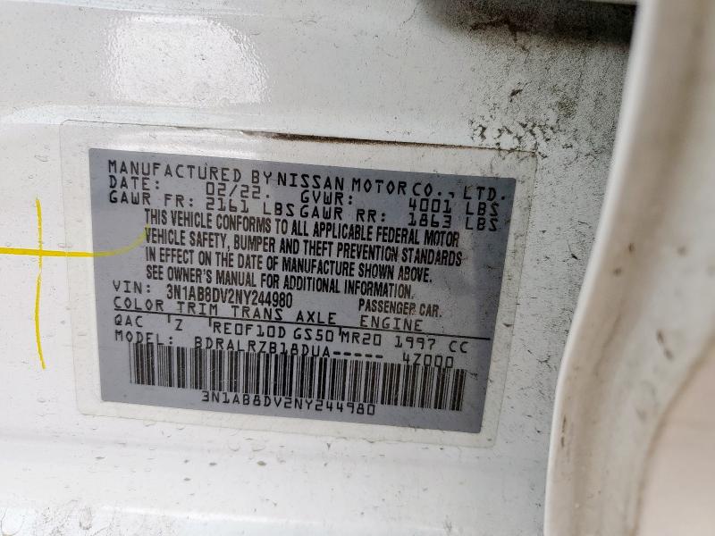 2022 NISSAN SENTRA SR 3N1AB8DV2NY244980