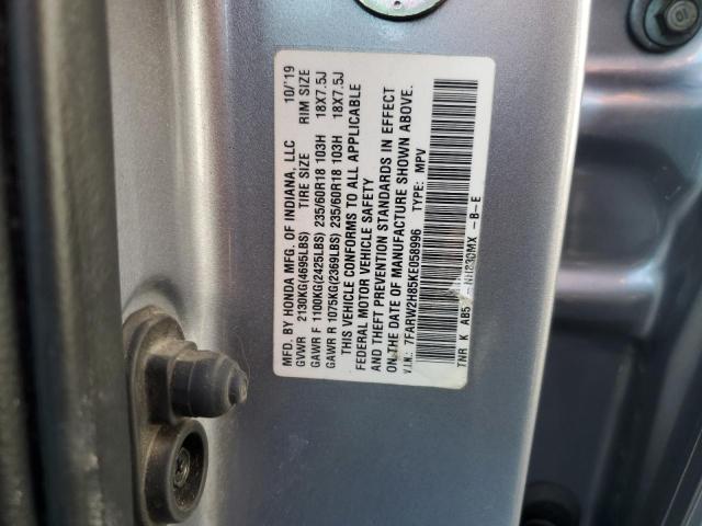 2019 HONDA CR-V EXL 7FARW2H85KE058996