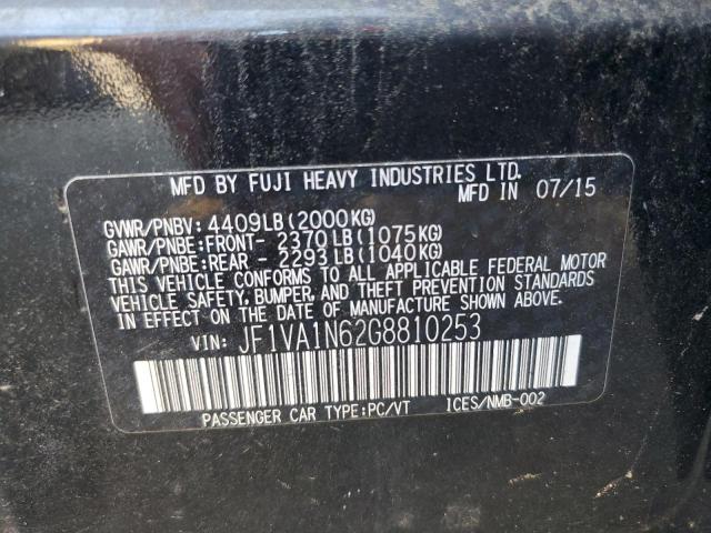 2016 SUBARU WRX LIMITE JF1VA1N62G8810253
