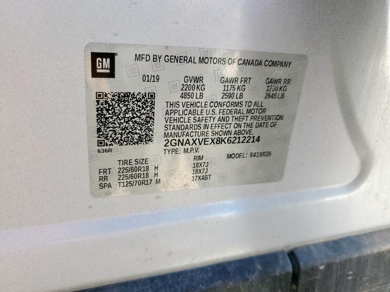 2019 CHEVROLET EQUINOX LT - 2GNAXVEX8K6212214