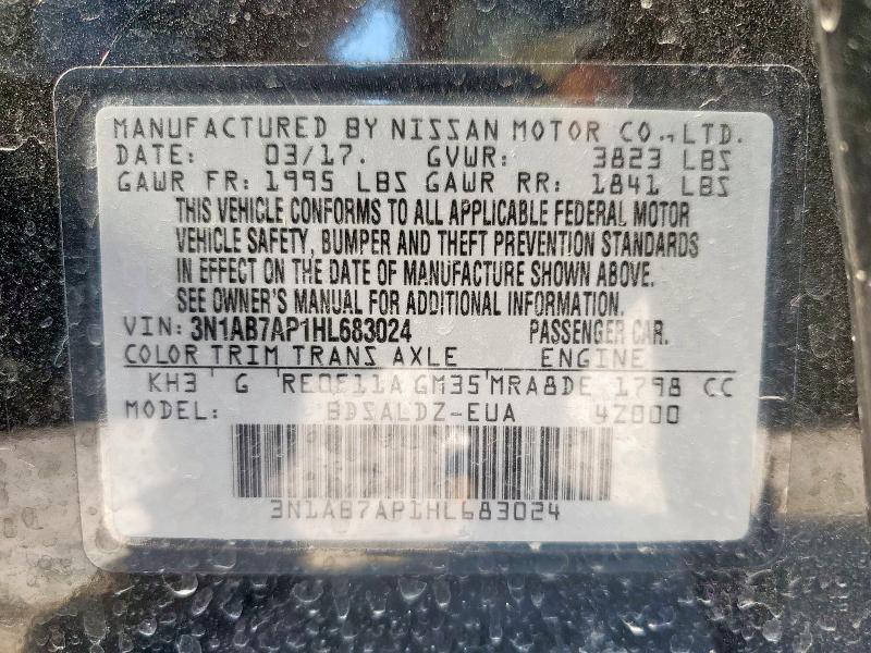 2017 NISSAN SENTRA S 3N1AB7AP1HL683024