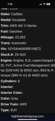 2024 CADILLAC ESCALADE V 1GYS4HK90RR114XXX