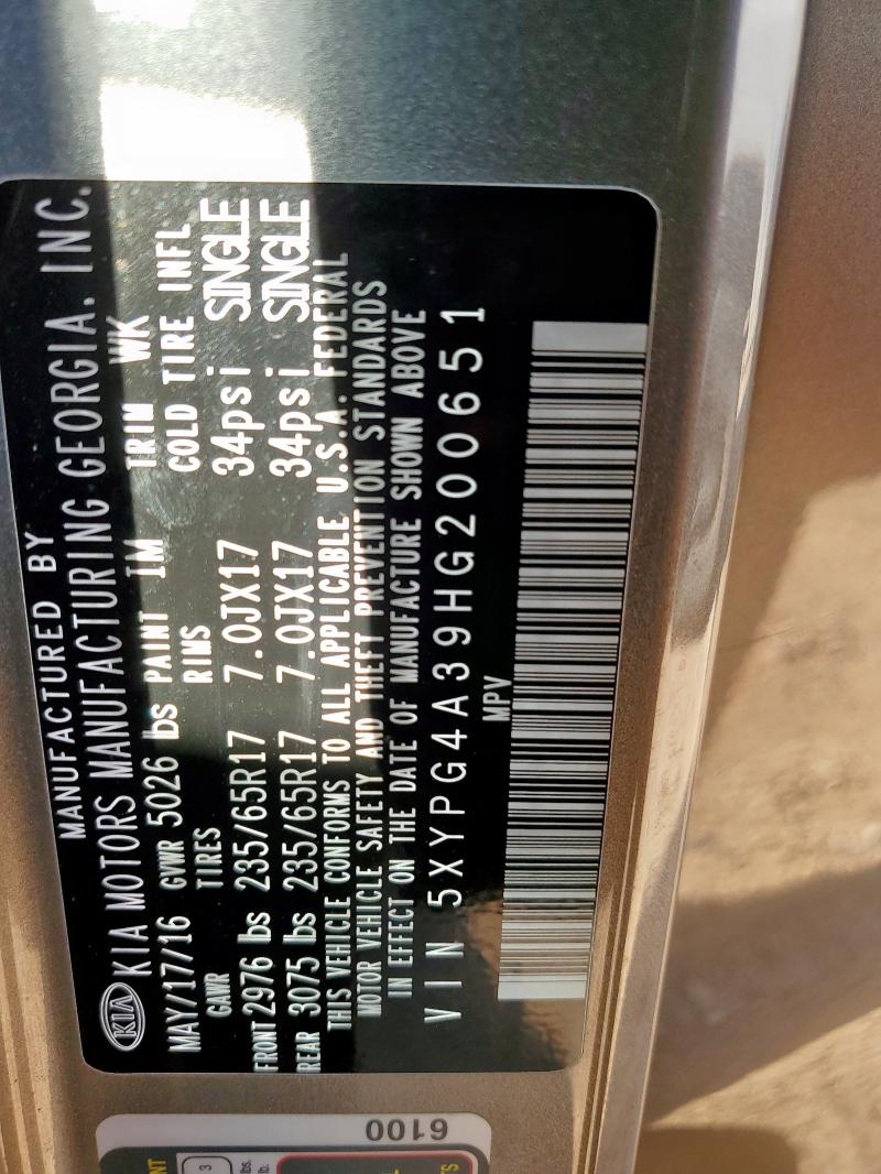 2017 KIA SORENTO LX - 5XYPG4A39HG200651