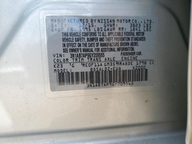 2016 NISSAN SENTRA S - 3N1AB7AP9GY209565