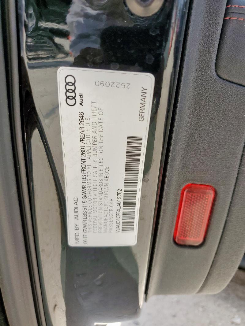 2018 AUDI S5 PRESTIG WAUC4CF5XJA019752