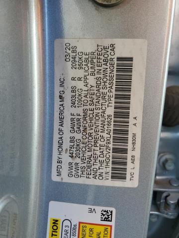 2020 HONDA ACCORD TOURING 1HGCV2F9XLA016626