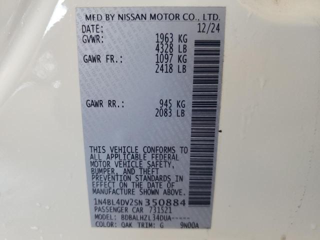 2025 NISSAN ALTIMA SV 1N4BL4DV2SN350884