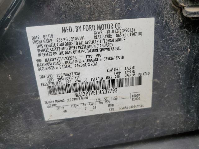 2018 FORD ECOSPORT T MAJ3P1VE1JC232793