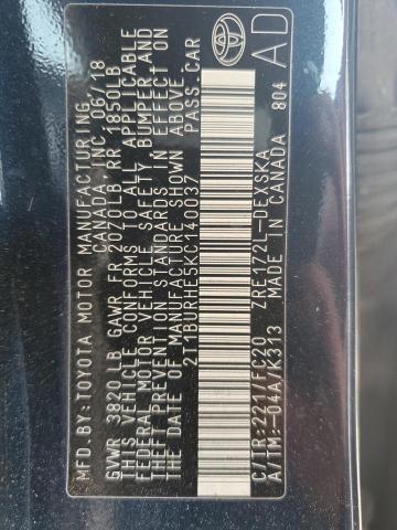 2019 TOYOTA COROLLA L - 2T1BURHE5KC140037