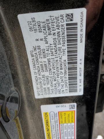 2022 HONDA CIVIC EX - 2HGFE1F78NH324534