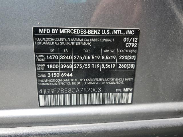 2012 MERCEDES-BENZ GL 450 4MATIC - 4JGBF7BE8CA782003