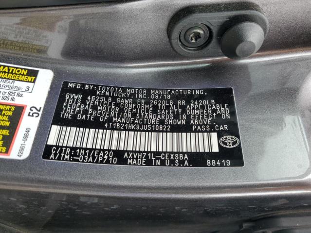 2018 TOYOTA CAMRY HYBR 4T1B21HK9JU510822