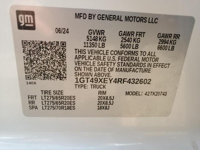 2024 GMC SIERRA K25 1GT49XEY4RF432602
