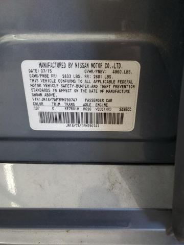 2015 INFINITI Q50 HYBRID JN1AV7AP3FM790747