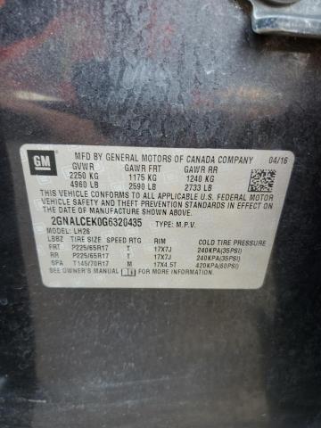 2016 CHEVROLET EQUINOX LT 2GNALCEK0G6320435