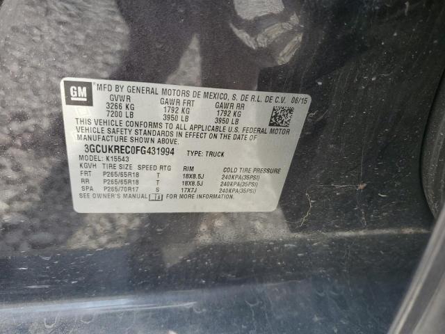 2015 CHEVROLET SILVERADO K1500 LT 3GCUKREC0FG431994