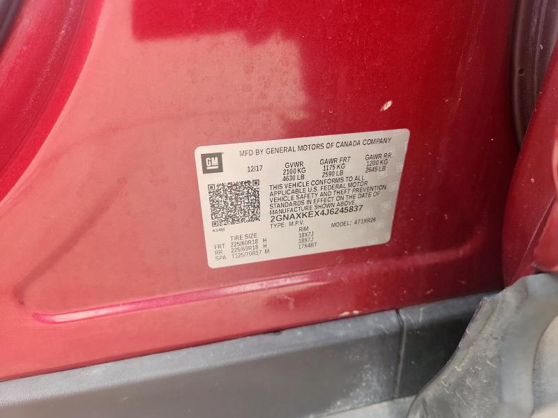 2018 CHEVROLET EQUINOX 2GNAXKEX4J6245837