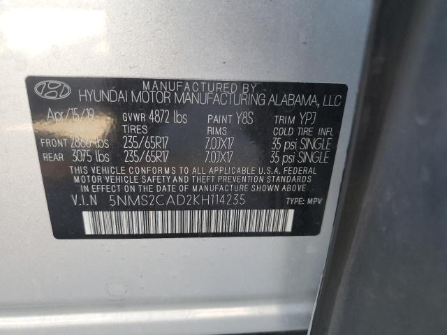 2019 HYUNDAI SANTA FE S 5NMS2CAD2KH114235