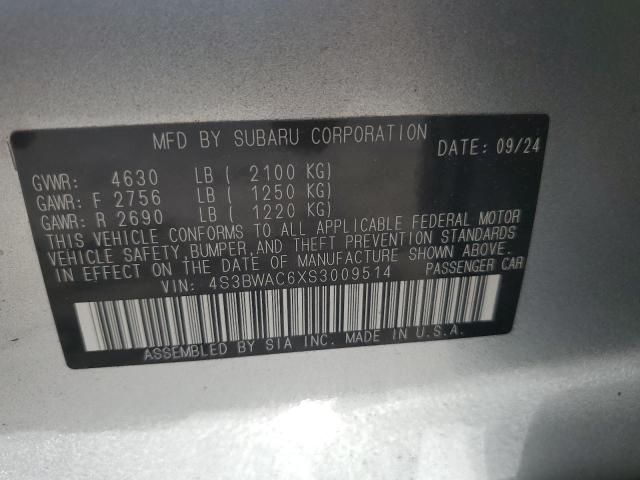 2025 SUBARU LEGACY PREMIUM 4S3BWAC6XS3009514