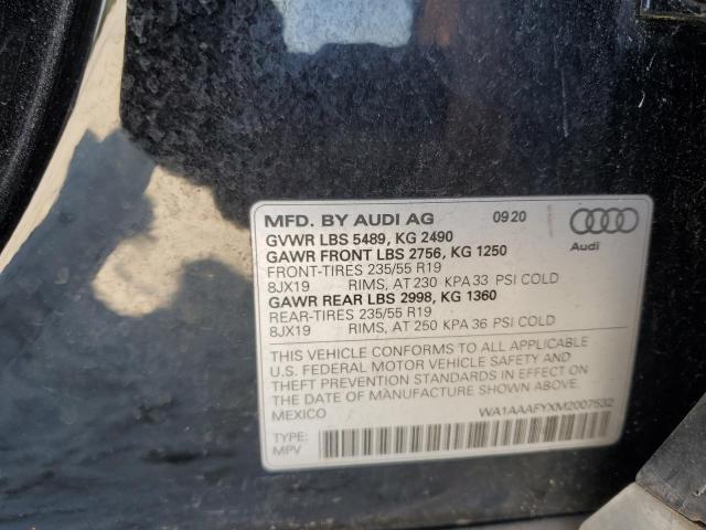 2021 AUDI Q5 PREMIUM WA1AAAFYXM2007532