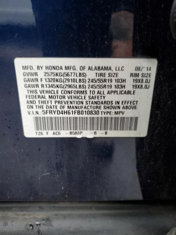 2015 ACURA MDX TECHNO 5FRYD4H61FB010830