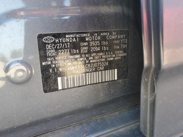 2018 HYUNDAI IONIQ BLUE KMHC65LC8JU075324