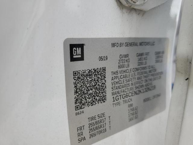 2019 GMC CANYON SLE 1GTG6CEN2K1326219