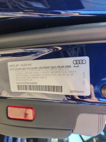 2019 AUDI S5 PRESTIGE WAUC4CF55KA048089