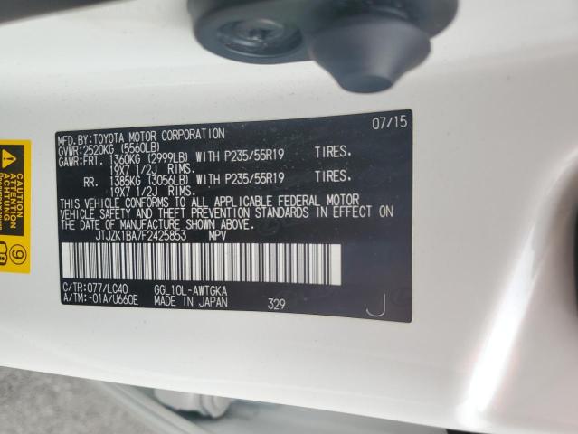2015 LEXUS RX 350 JTJZK1BA7F2425853