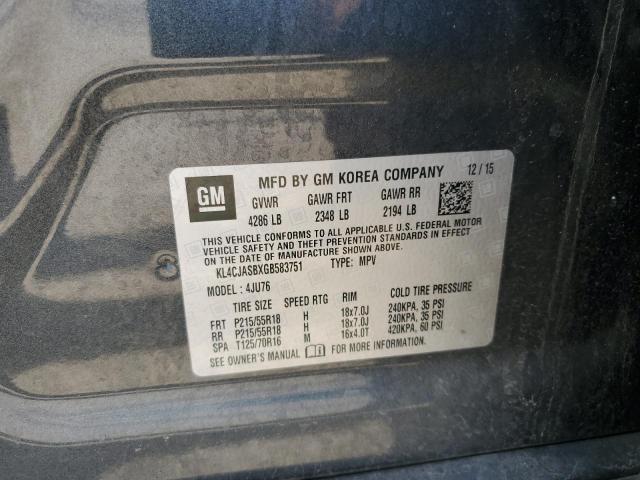 2016 BUICK ENCORE KL4CJASBXGB583751