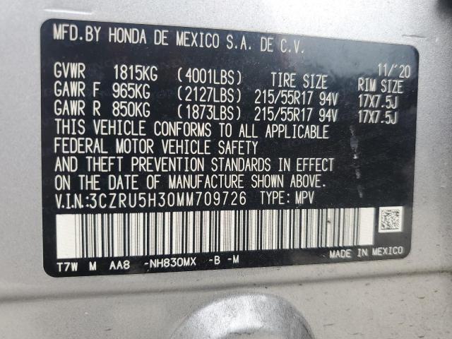 2021 HONDA HR-V LX 3CZRU5H30MM709726