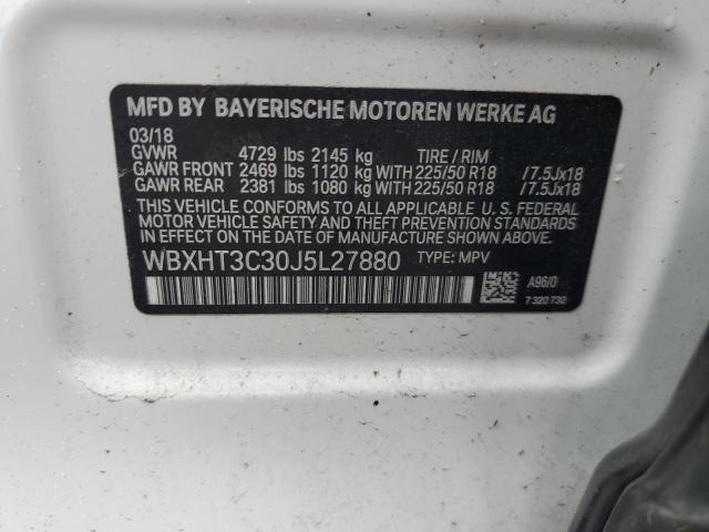 2018 BMW X1 XDRIVE2 WBXHT3C30J5L27880