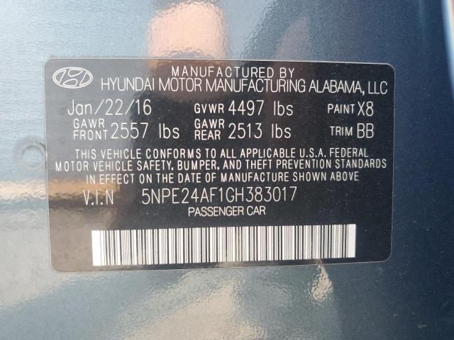 2016 HYUNDAI SONATA SE 5NPE24AF1GH383017
