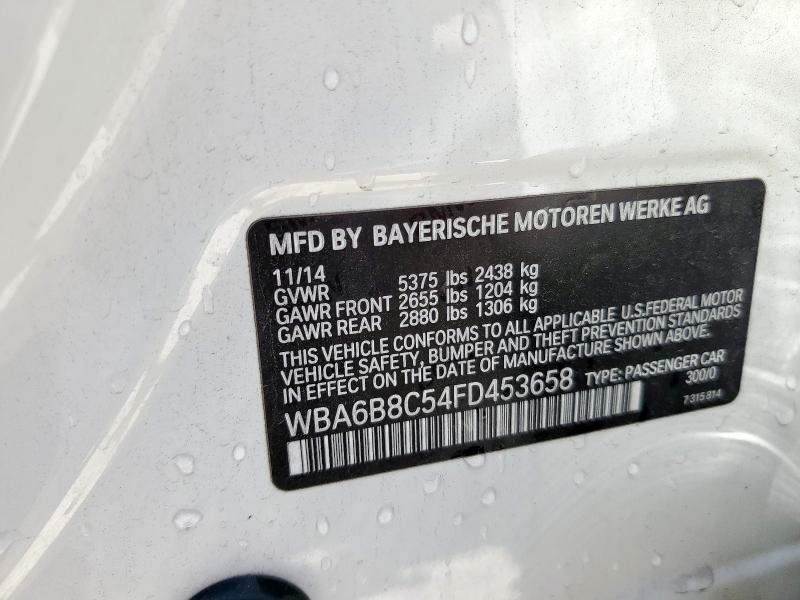 2015 BMW 640 XI GRA WBA6B8C54FD453658