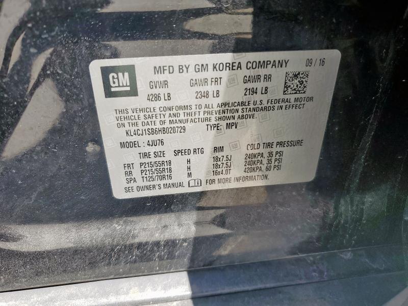 2017 BUICK ENCORE SPO KL4CJ1SB6HB020729