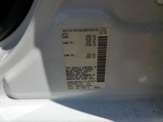 2019 NISSAN ALTIMA S 1N4BL4BV4KC154797