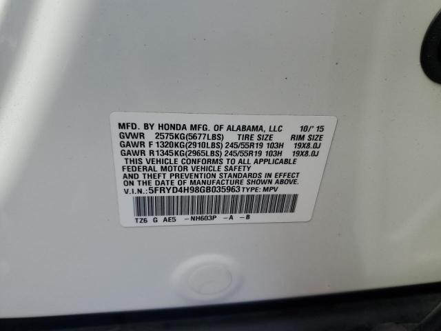 2016 ACURA MDX ADVANCE 5FRYD4H98GB035963