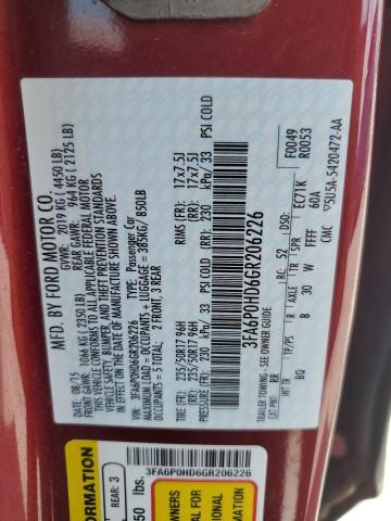 2016 FORD FUSION SE - 3FA6P0HD6GR206226