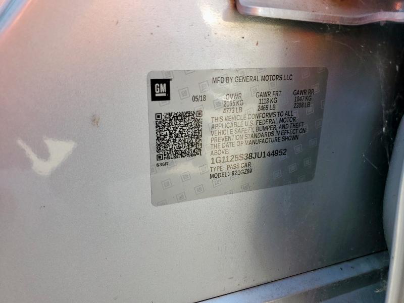 2018 CHEVROLET IMPALA PRE 1G1125S38JU144952