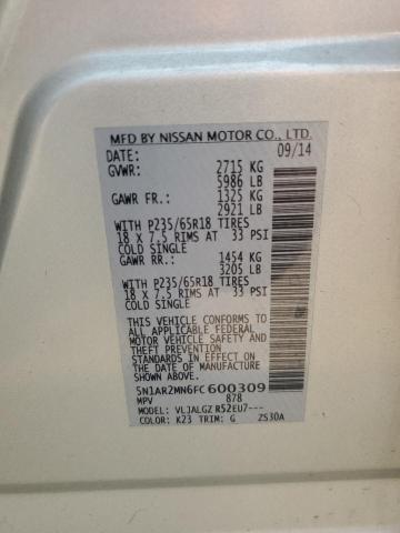 2015 NISSAN PATHFINDER S 5N1AR2MN6FC600309