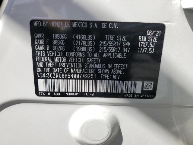 2021 HONDA HR-V 3CZRU6H54MM749251