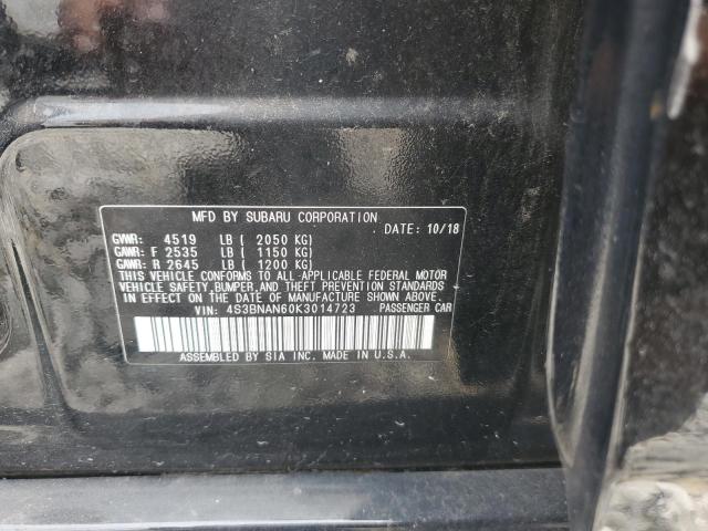 2019 SUBARU LEGACY 2.5I LIMITED 4S3BNAN60K3014723