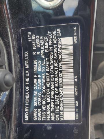 2017 HONDA CIVIC SPOR SHHFK7G45HU209137